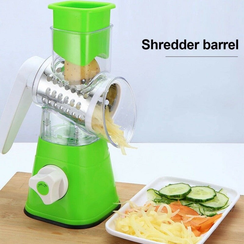 Manual rotary tabletop drum grater green