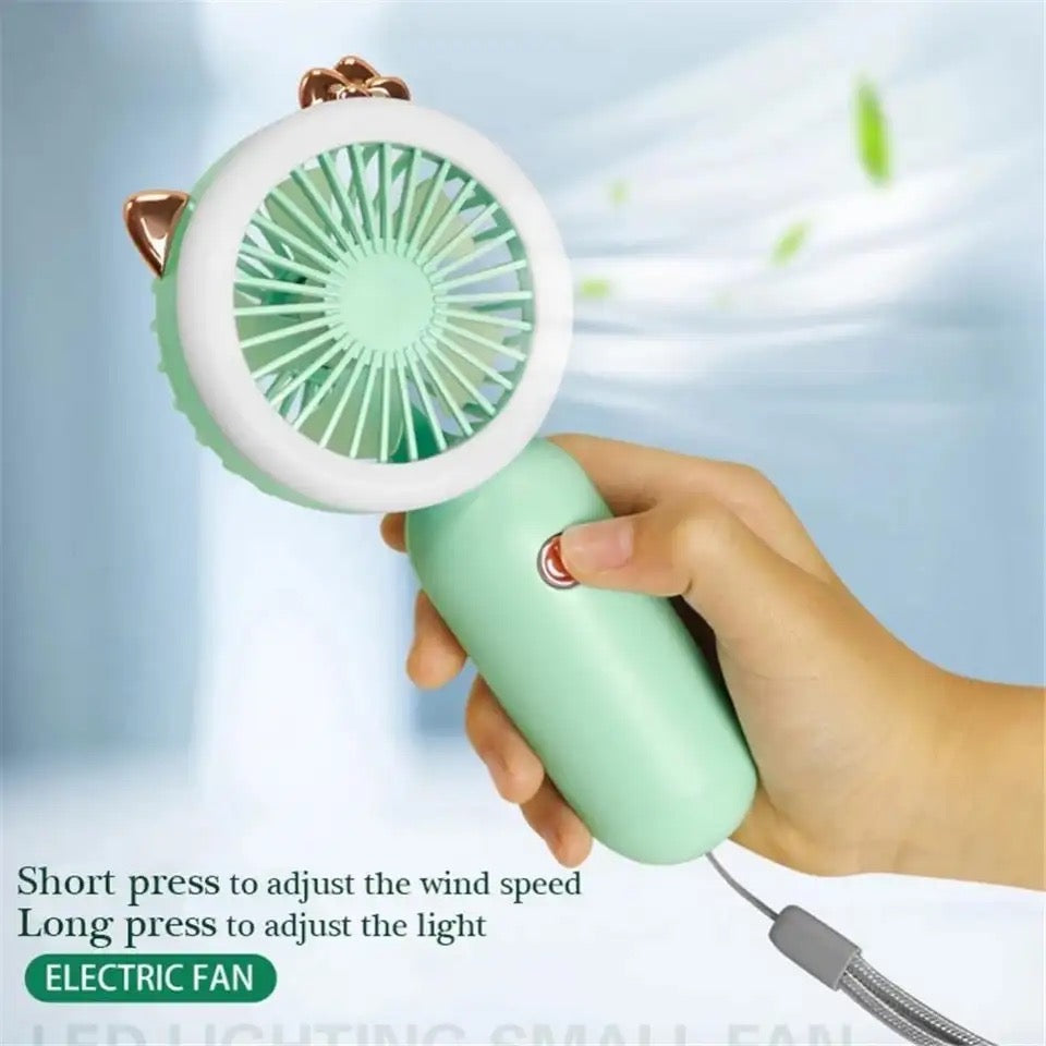 2IN1 CUTE MINI FAN + LED LIGHT