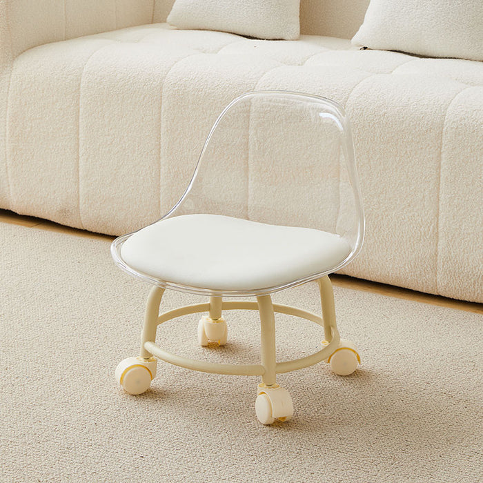 Transparent Heavy Duty Movable Chair with Wheels